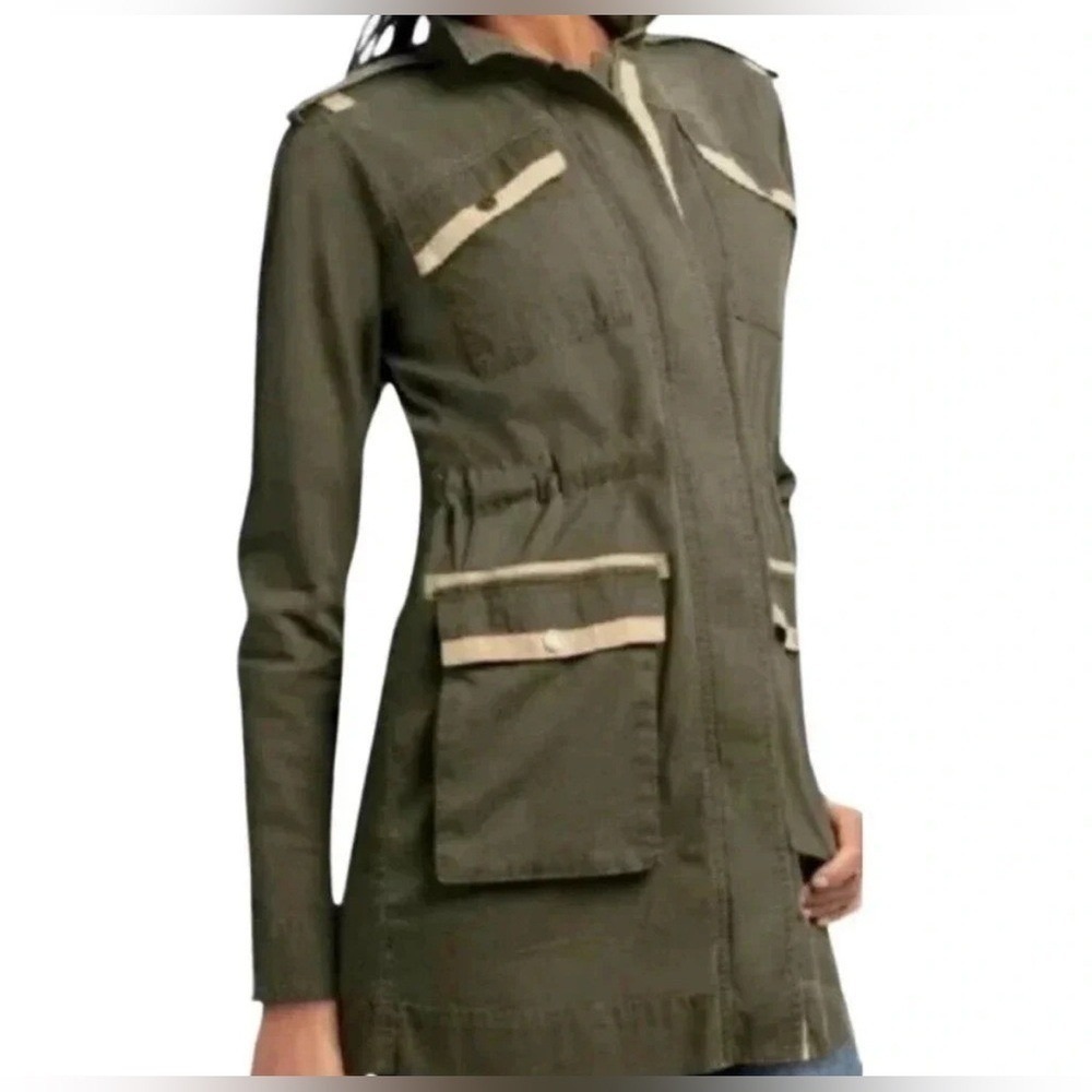 CAbi Army Green + Khaki Military‎ Anorak Utility Style Jacket Size Small